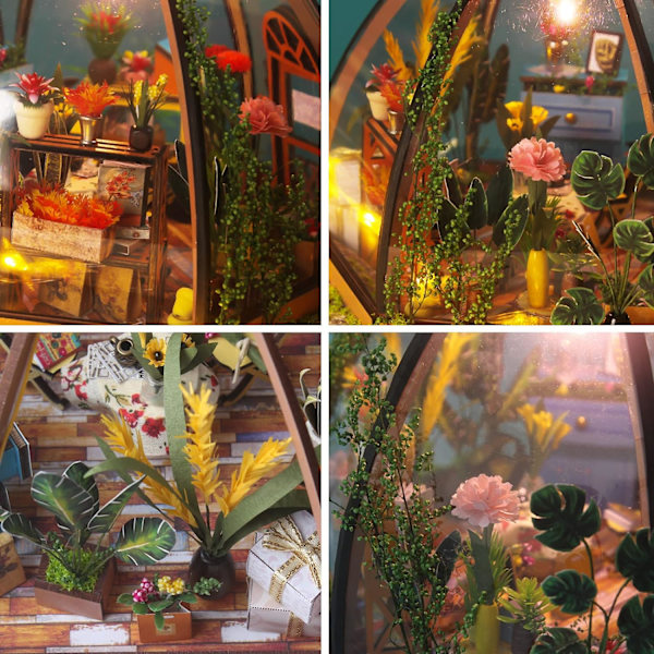 DIY Miniatyr Dukkehust Kit, Tiny House Kit med Møbler, ZQKLA