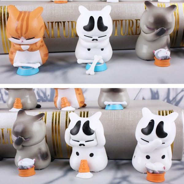 9 stk. Distressed Cat Søde Skrivebords- og Biltilbehør Miniature F,ZQKLA