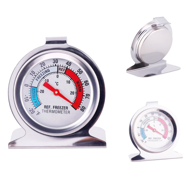 Køleskabstermometer i rustfrit stål Frysertermometer, ZQKLA