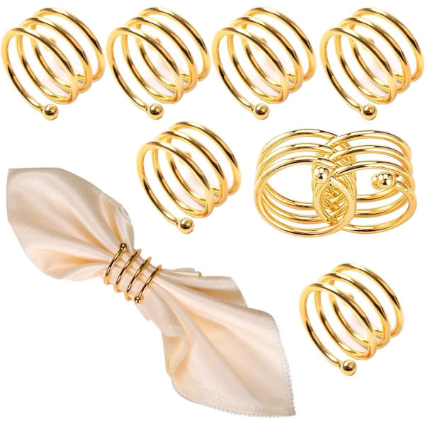 8 stk Serviettringer, Metallring Serviettholder, Spiralform, ZQKLA