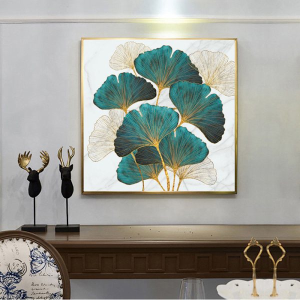 (40x40cm Ginkgo biloba) 5D DIY Diamantmålning, Diamant Digi, ZQKLA