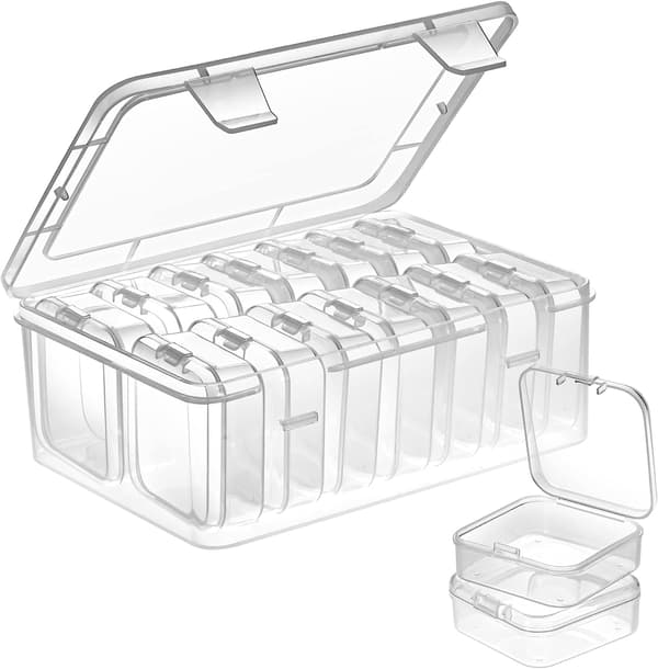 Liten pärlorganisator, plastförvaringslåda Mini genomskinlig pärlförvaring