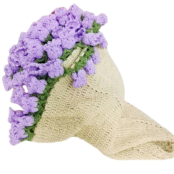 DIY Handgjord Virkad Rosbukett Filt Kit Oavslutat Mjukt Andningsbart Gåva för Hantverkare Nybörjare Endast Material Purple