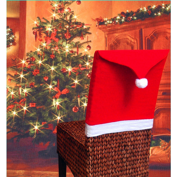 6 st Julstolsöverdrag, Tomtehatt Överdrag Jul C, ZQKLA