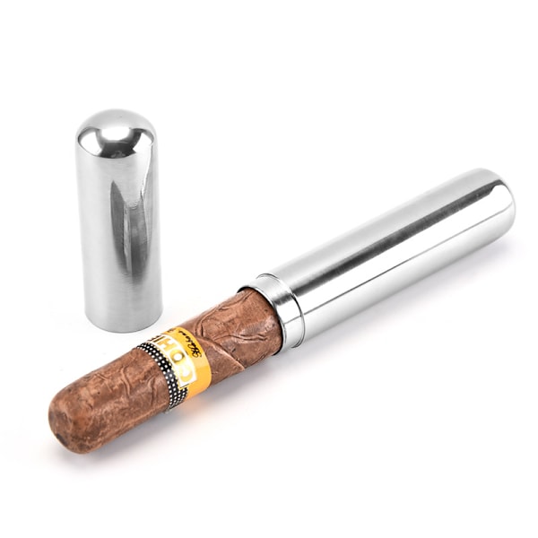 Cigar Etui Rør, 2 Pak Portable Rustfrit Stål Cigaræske, ZQKLA