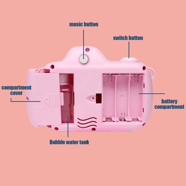 Børns Automatisk Kamera Musik Boblemaskine Legetøj, ZQKLA
