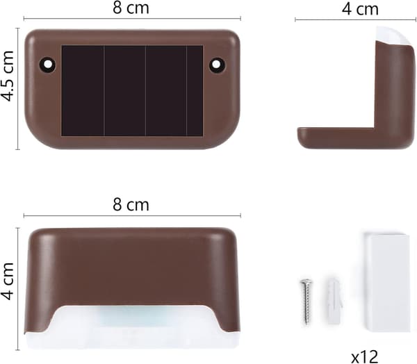 12 Pakning Vanntette Solcellelamper for Terrasse, Trapper, Gjerde, Hage, ZQKLA