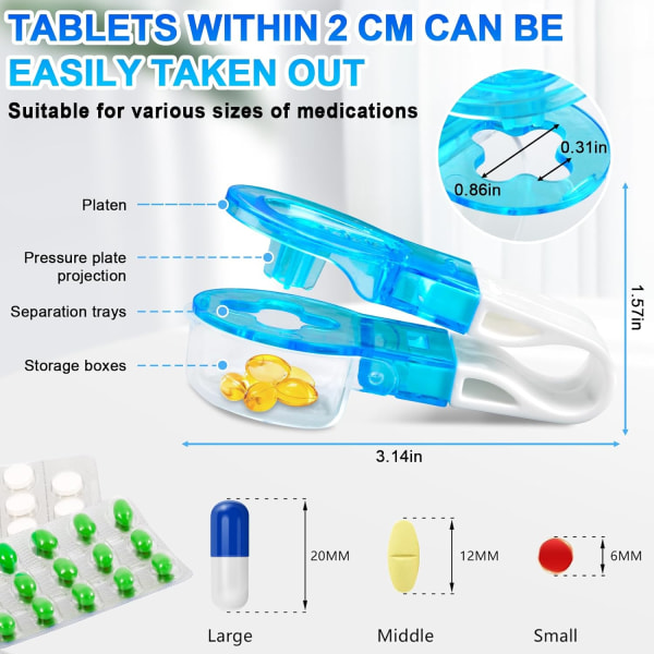 2 st Bärbar Pill Box, Bärbar Tablet Dispenser, Medicin Stor