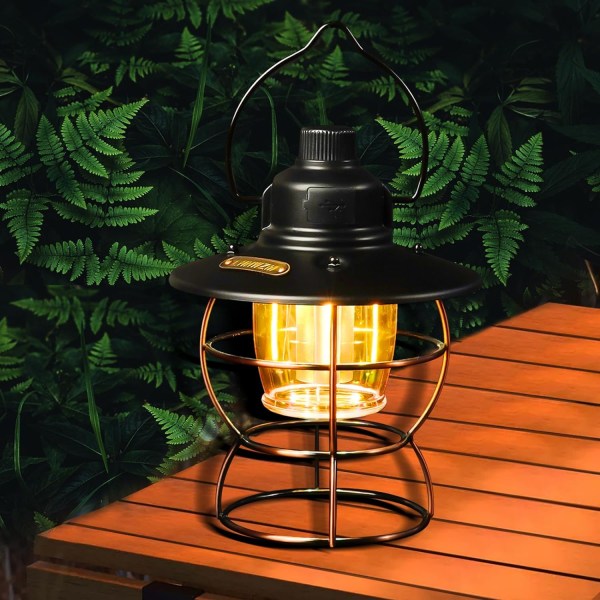 Uppladdningsbar LED campinglampa med justerbar trefärgad Li,ZQKLA