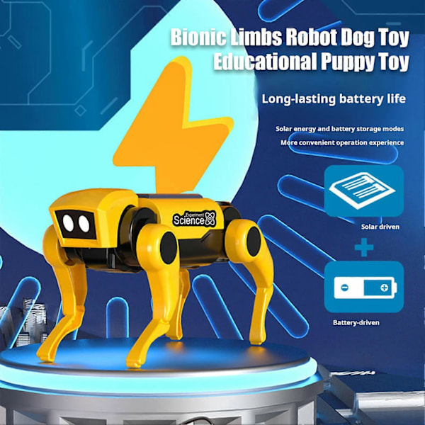 Solar Robot Hund Legetøj Bevægelige Led Elektrisk Gående Mekanisk Kat Legetøj Børn STEM Pædagogisk Dyre Samle Legetøj Småbørn