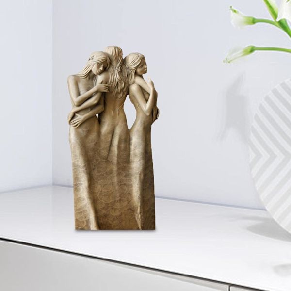 Skulpterad handmålad figur, Tre Systrar Figurin av My S, ZQKLA