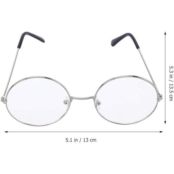 (Sølv) Retro Unisex Runde Ultralette Briller med Klare Glas f,ZQKLA