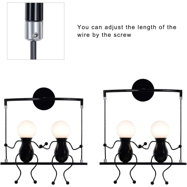 Menneskeformet vegglampe Moderne vegglampe Kreativ vegglampe, ZQKLA