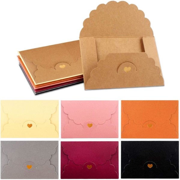 Kirjekuoret 42 kpl Mini Kraft Paper -kirjekuoria Värikkäät Retr,ZQKLA