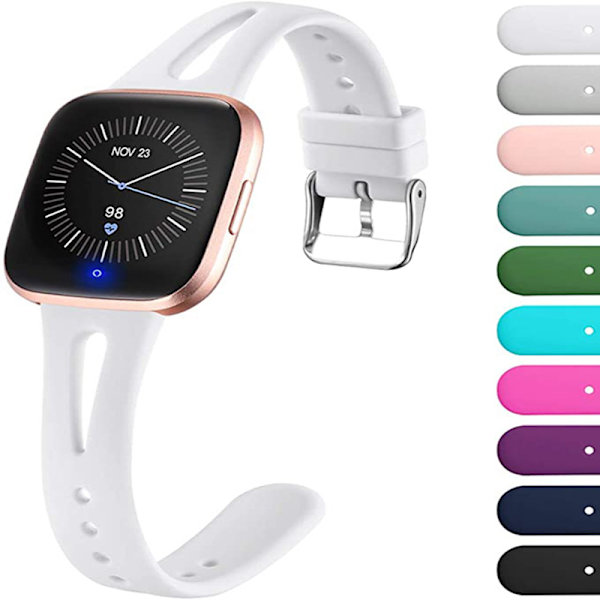 3 Ohutta Ranneketta, Yhteensopiva Fitbit Versa 2 Rannekkeiden/Fitbit Versa/Fitbit Versa Lite/SE kanssa, Silikoninen Vaihtokello Rannekkeet White S