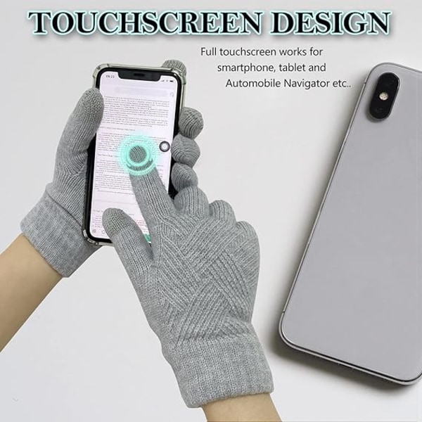 Termiska Vinterhandskar Dam Touch Screen Ull Varmt Foder C,ZQKLA