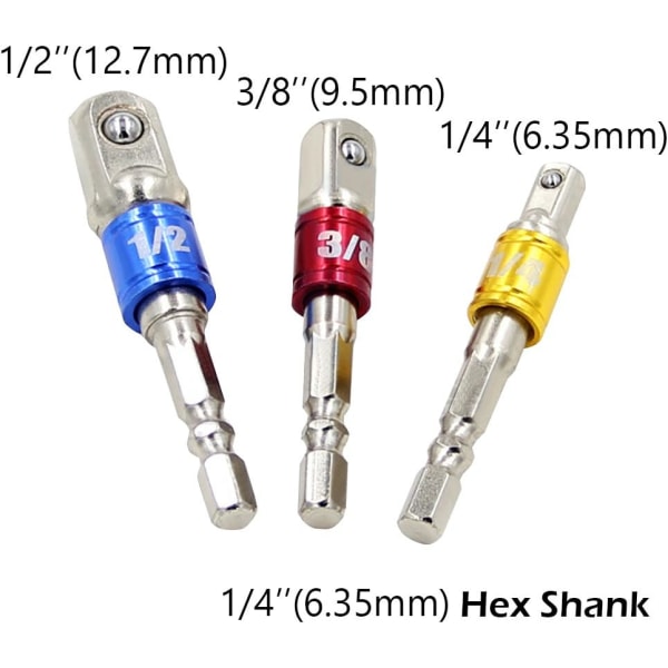 Forlængerfatningsadaptersæt - 1/4\" Hex Shank til 1/4\" Drive, ZQKLA