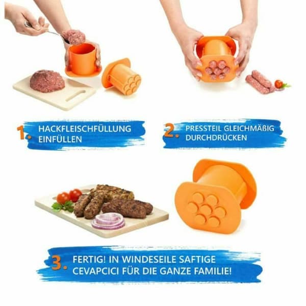 1-Pack Korvmakare Köttpinne Press Köttbulle Snabb Prot, ZQKLA