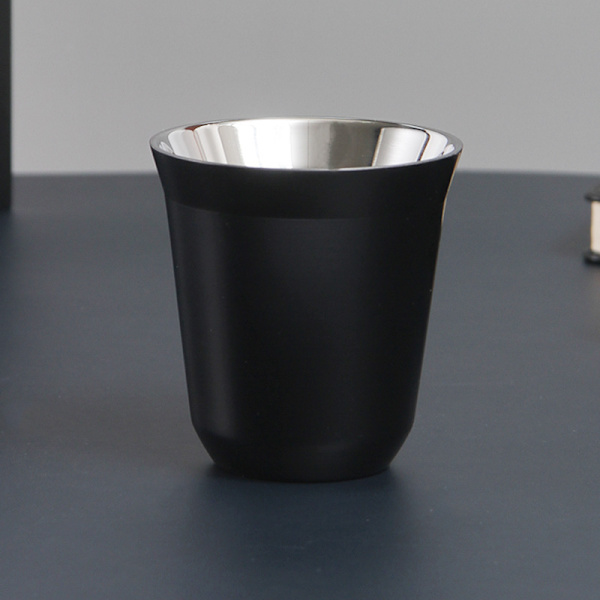 Kaffe/Espresso-kopp i rostfritt stål, dubbelväggig isolerad T