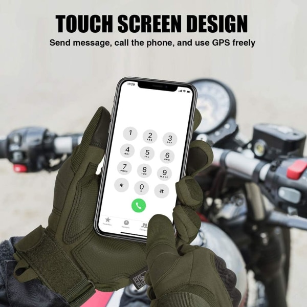 Motorsykkelhansker, Hard Touchscreen Ridehansker, Lett Komfort
