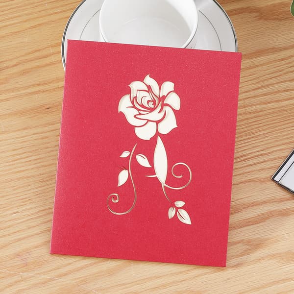 5 Valentinsdag Kort 3D Rose Gratulasjonskort Bryllup C