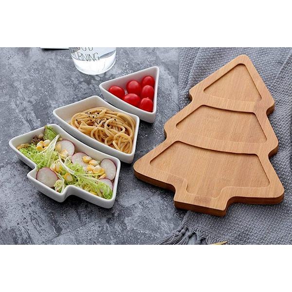 10,8 Tommer Snack Appetizer Bakke Sæt, Juletræ Dessert Servering