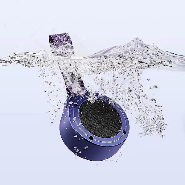 （Blå）1 stk Mini Bluetooth-høyttaler Vanntett Stereo Subwoofer, ZQKLA