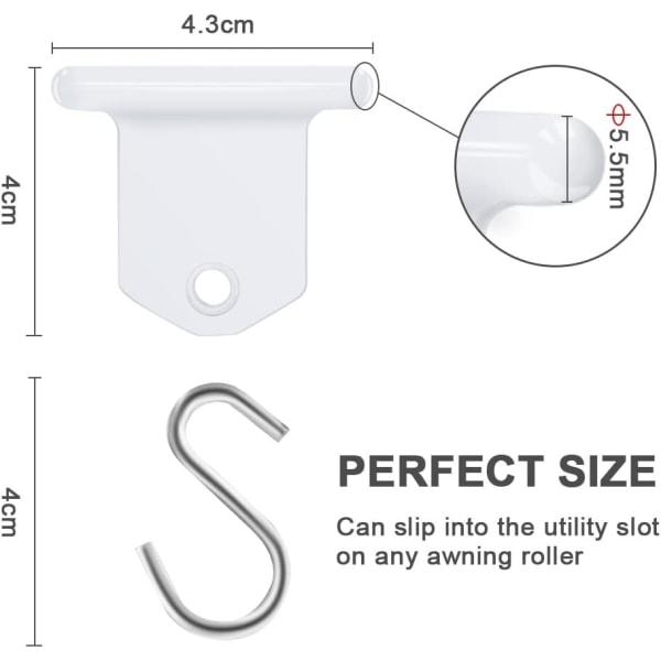 17 Par Markisekroge, RV Markise Tilbehør S-Formet Kroge, ZQKLA