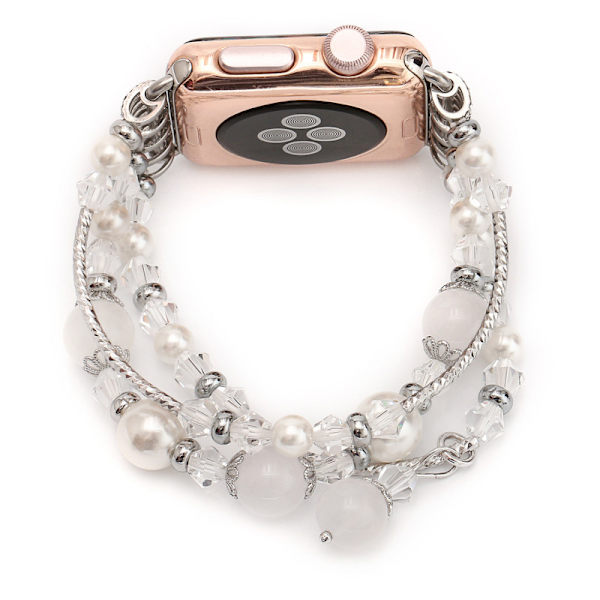 （Hvit）Rem Kompatibel med Apple Watch 42/44/45mm, Kvinner Gi,ZQKLA