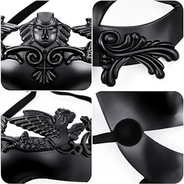 Romersk maskeradmask för män venetiansk mask bröllopsmask Mardi Gras m