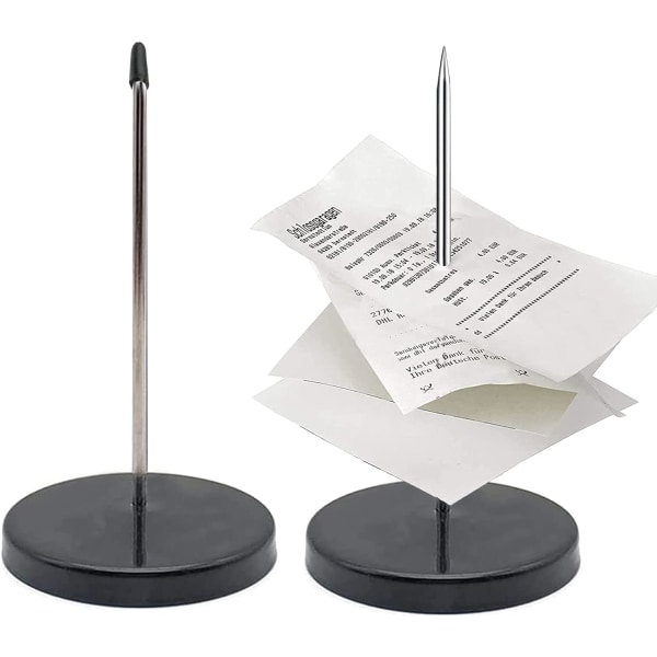 (Black) 2 pcs Metal Note Pick, Receipt Spike, Memo Holder, P,ZQKLA