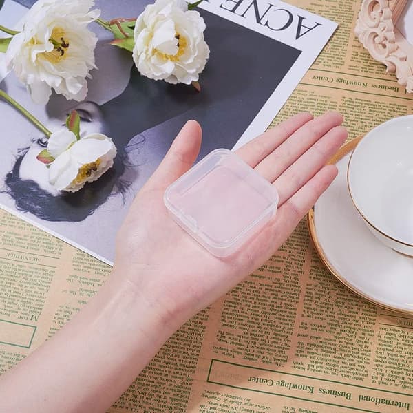 18-pack Kvadratiska Förvaringslådor med Transparent Plastpåse och Vikbart Lock