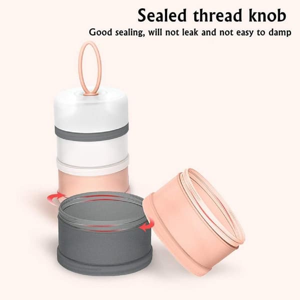 Bærbar Infant Baby Melkepulverdispenser, Stablebare Bokser, 4 La