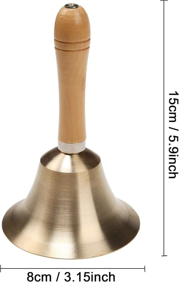 Super Høy Solid Messing Håndklokke