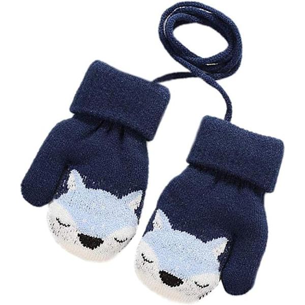 Baby Pojkar Flickor Vinter Stickade Vantar Varma Fleecefodrade Handskar, ZQKLA