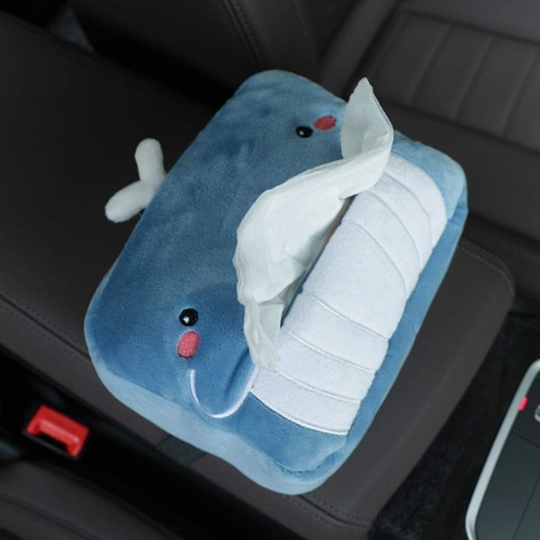 （Whale） Car Tissue Box, Papirhåndklæde opbevaringsboks Plys Ani, ZQKLA