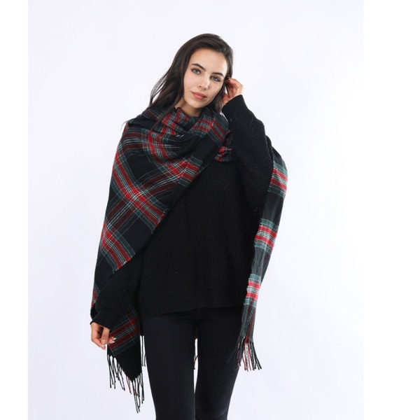 Dame Skjerf Vinter Lang Myk Varm Tartan Rutede Wraps Ull ,ZQKLA