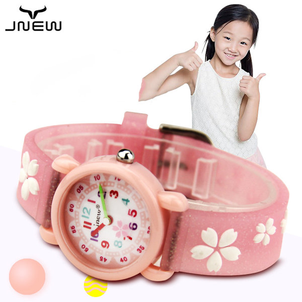 Flickors Time Machines Analog Klocka med Elastiskt Tygband Rosa, ZQKLA