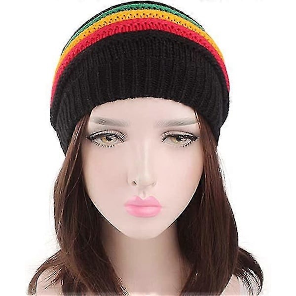 Dww-fashion Bob Marley Jamaicansk Reggae Hue Multi-farvet Stribet Rasta Hat Slouchy Baggie Beanie Skullies Gorro Rasta Wo