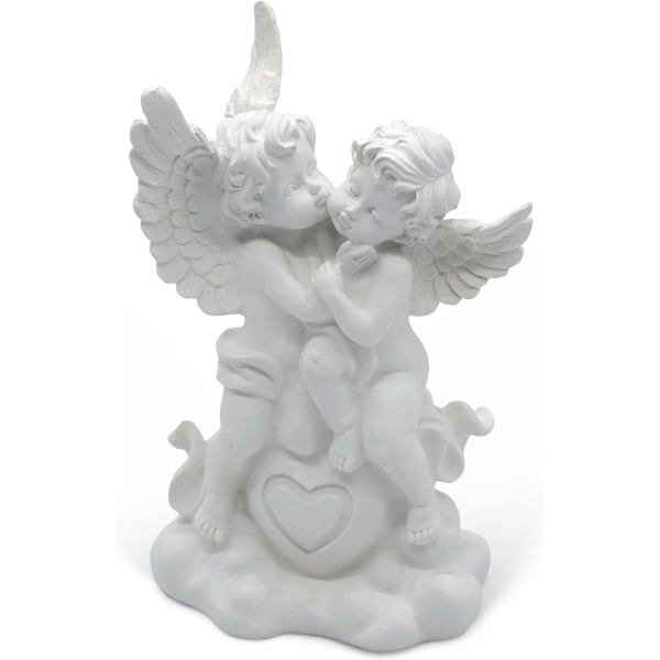 Ängelskulptur som dekoration - Änglapar med ett hjärta som,ZQKLA