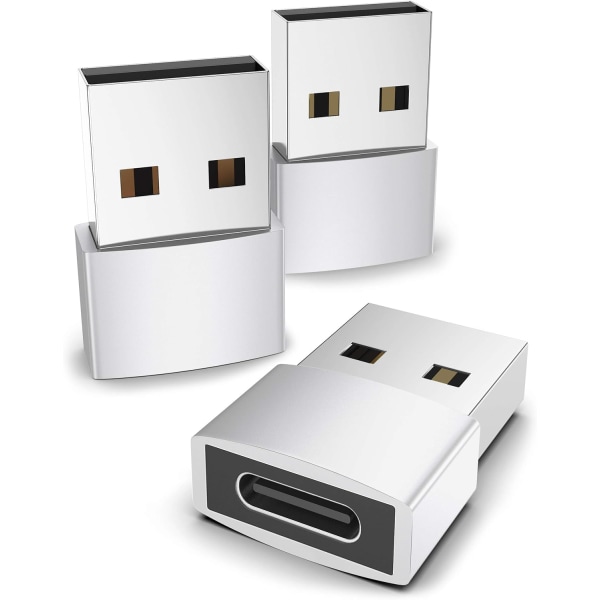 USB A til USB C Adapter Sølv, ZQKLA