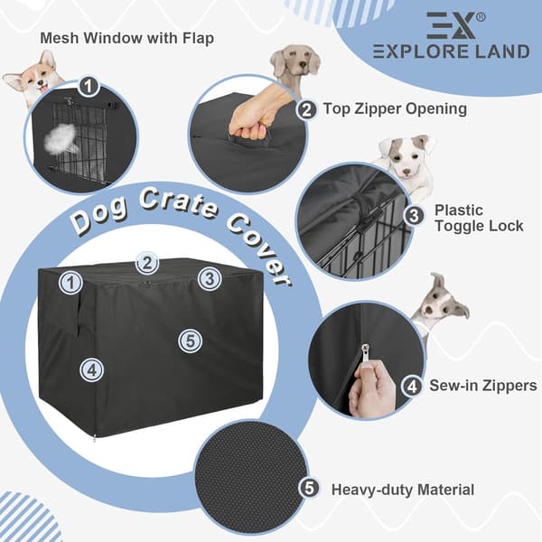Hundeburdekke 25 tommer - Slitesterkt Polyester Deksel for Hundebur U