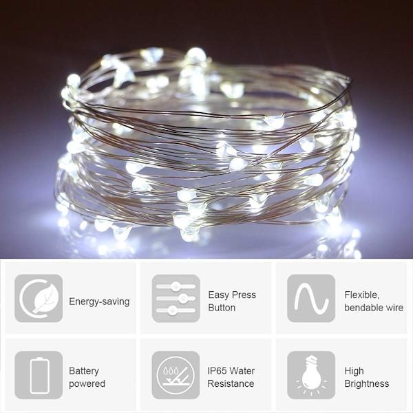 Batteridrivna 6.6Ft/2M 20 LED-ljusslingor Blinkande Chris,ZQKLA