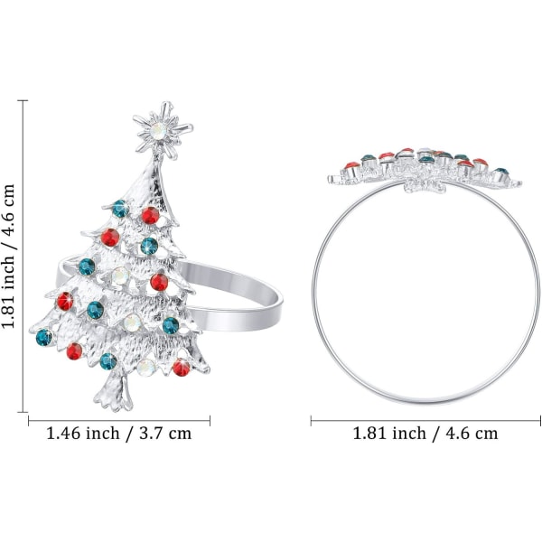 Set med 12 Julgrans Servett Ringar Jul Servett Ringar Hållare, ZQKLA