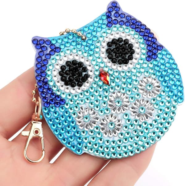 DIY Ugle Nøglering Diamant Maleri Fuld Diamant, DIY 5D Mosaik Shap