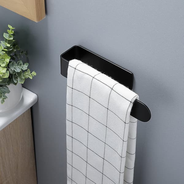 37Cm, Sort Badeværelses Håndklædeholder, Håndklædeholder Uden Boring S, ZQKLA