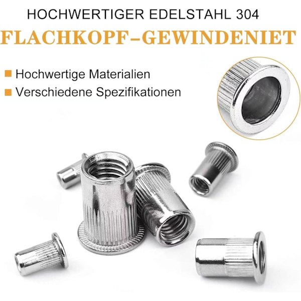 Sortiment av aluminiumnitmuttrar 150 stycken, ZQKLA