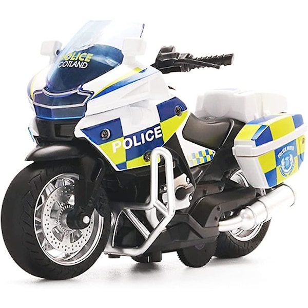 1:14 Barn Metall Diecast Polis Motorcykelmodell, Leksaksmotorcykel för Barn med Ljus och Ljud (mt - Polis)