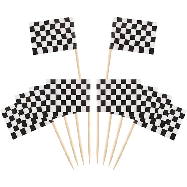 24 Stykker Rutete Racing Flagg Fest Kake Tannpirker Flagg Fl,ZQKLA