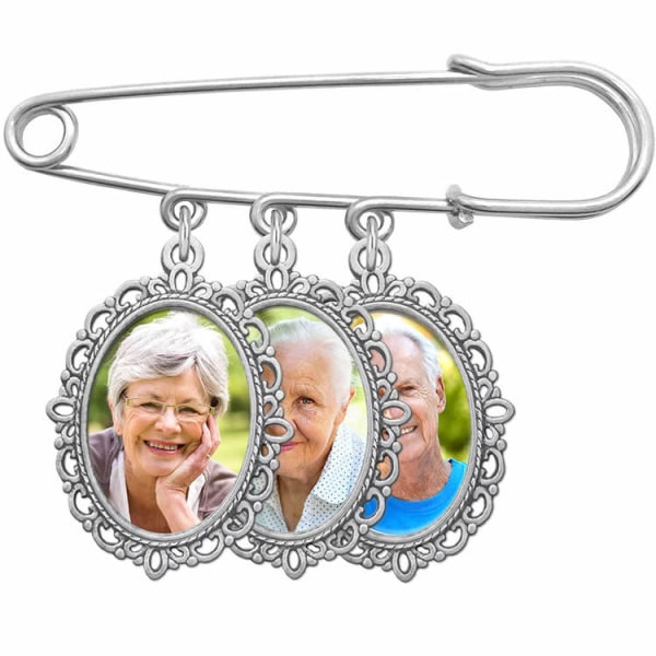 Något Blått Brudbukett Foto Charm Oval Brud Charm, ZQKLA